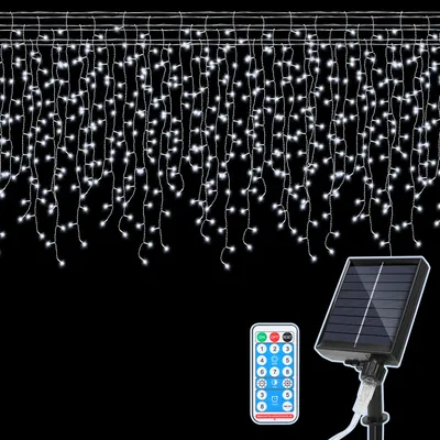 Obrázok produktu pre Hengda 2x 15M 600LEDs solárne rozprávkové svetlá vonkajšie LED rozprávkové svetlá LED rozprávkové svetlá vianočné svetlá IP44 vodotesné studené biele