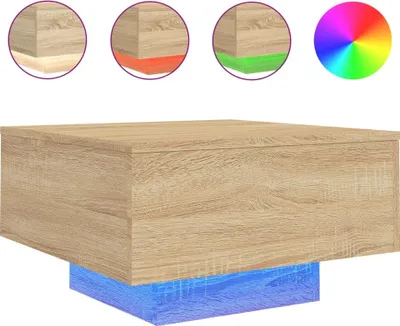 Produktbild von vidaXL Couchtisch mit LED-Leuchten Sonoma-Eiche 55x55x31 cm