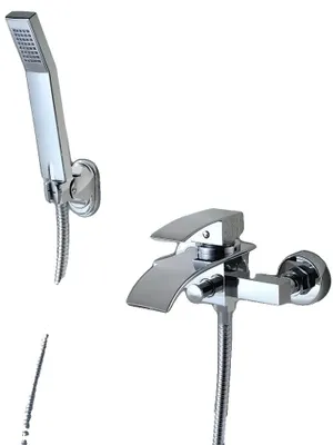 Immagine prodotto di Set doccia con soffione a cascata, controllo della temperatura semplice, finitura cromata
