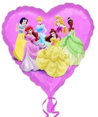Produktbild von 1 Folienballon Disney Prinzessinnen Herz rosa 45 cm ungefüllt Ballongas geeignet