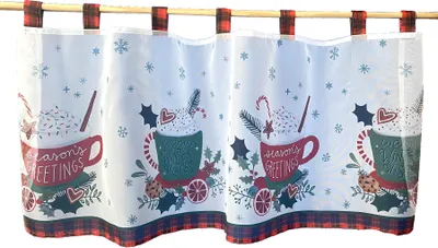 Produktbild von heimtexland ® Scheibengardine Weihnachten Advent Deko Gardine 45x120 Winter Wishes Fensterdekoration Schneeflocken Voile transparent Typ651