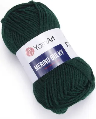 Produktbild von YarnArt Merino Bulky Wolle 590 Flaschengrün 100m/100g - Weich und Warm für Wintermode