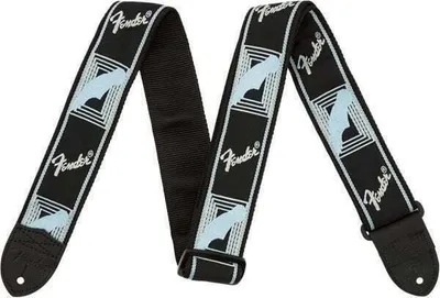 Zdjęcie produktu dla Fender 2'' Monogrammed Black/Light Grey/Blue Tekstylne gitarowe pasy
