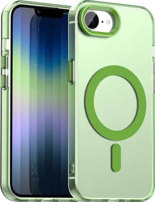 Produktbild von Handyhülle für iPhone 16e/iPhone 17e, Hülle Kompatibel mit MagSafe, Schlank Durchscheinend Matt Stoßfest Schutzhülle Grün