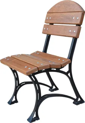 Produktbild von Casa Padrino Jugendstil Erlenholz Gusseisen Gartenstuhl Braun / Schwarz 40 x 48 x H. 85 cm - Gartenmöbel