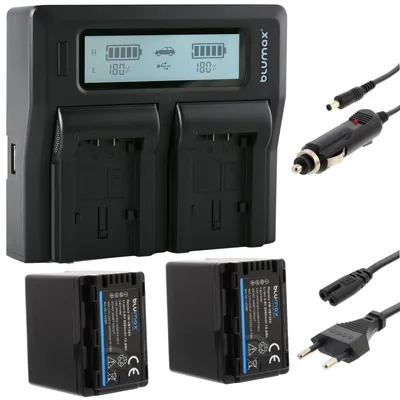 Produktbild von 2x Akku + Lader für Panasonic VW-VBT380 VW-VBK360 VW-VBT190 3560 mAh 3,6V