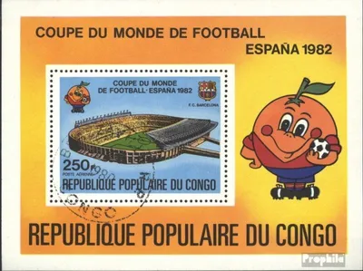 Produktbild von Briefmarken Kongo (Brazzaville) 1980 Mi Block23 (kompl.Ausg.) gestempelt Fußballweltmeiserschaft 1982, Spanien