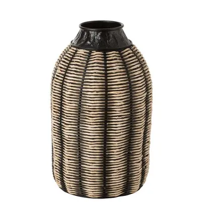 Produktbild von J-Line Vase Dekoration Seil/Rattan Schwarz/Naturell
