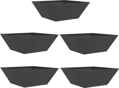 Zdjęcie produktu dla Doniczki Ogrodowe 5 Sztuk, Czarne, 40X40X15 Cm, Stal Lumarko!