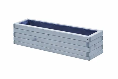 Obrázok produktu pre Drevený kvetináč 100 cm – kvetináč na balkón a terasu, odolný voči poveternostným vplyvom, záhradný kvetináč na bylinky a vyvýšený záhon (D3 sivá)