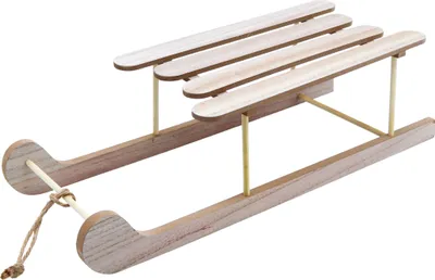 Immagine prodotto di 3.07 Slitta decorativa in legno naturale - circa 50 x 19 x 14 cm - Slitta in legno per decorazione