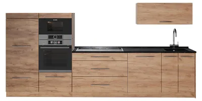 Produktbild von Küchenzeile Vicco Fame-Line Goldkraft Eiche/Goldkraft Eiche 340 cm, AP Anthrazit, Model 64509