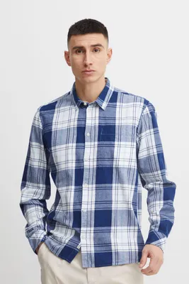 Produktbild von !Solid SDEsdras Herren Freizeithemd Hemd Langarmhemd mit Brusttasche normaler Hemd Kragen hochwertige Baumwoll-Qualität Oversize Fit Kariert Überhemd