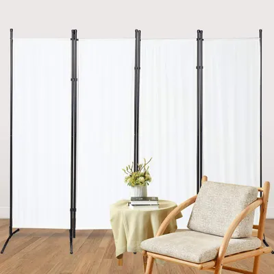Obrázok produktu pre Paravent, 4-dielny, 200 x 170 cm, deliaca stena, ochrana súkromia na balkóne, farba: béžová