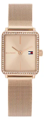 Produktbild von Tommy Hilfiger Zwei-Zeiger-Quarzwerk-Uhr für Damen mit Rotgoldfarbenes Edelstahl