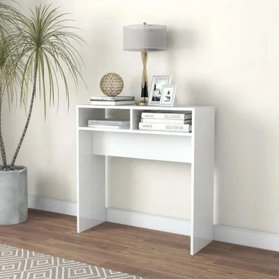Produktbild von Maison Exclusive Konzolový stolek bílý vysoký lesk 78 x 30 x 80 cm dřevotříska