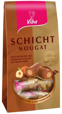 Produktbild von Viba Schicht-Nougat Röllchen 100g