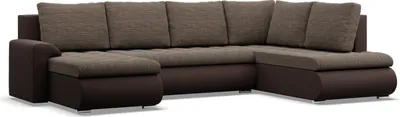 Produktbild von U-Sofa mit Schlaffunktion Foresta, Ottomane, Braun + Braun