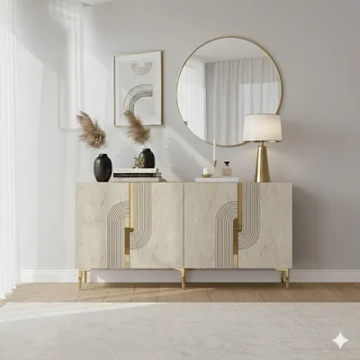 Image de Skye Decor, Console de qualité supérieure (lot de 3) - Chêne saphir, 100% mélaminé, 150 cm