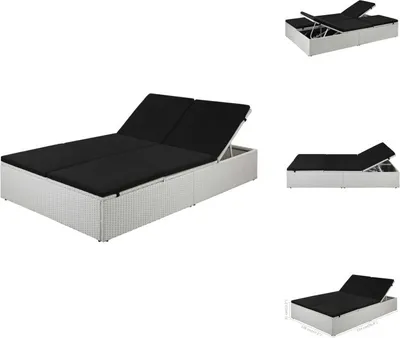 Produktbild von vidaXL Sonnenliege mit Auflage Poly Rattan Schwarz -  Gartenbetten
