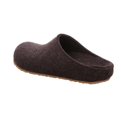 Produktbild von Haflinger Michl Grizzly Damen, Herren Schurwoll Haus Pantoffeln graphit, Kork-Fußbett mit Schurwollbezug