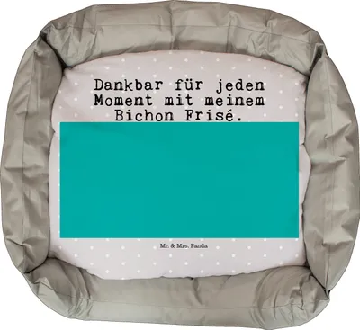 Produktbild von Mr. & Mrs. Panda Hundekörbchen Bichon Frisé Moment - Grau Pastell - Geschenk, Weihnachten, Valentinstag, Vatertag, Muttertag, Ostern, pflegeleicht