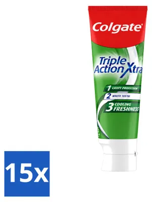 Image de 15 tubes de dentifrice Colgate Triple Action Xtra Fresh, 75 ml - Pack économique - 15 pièces