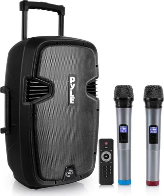 Produktbild von Przenośny system głośników PA Pyle Karaoke 1600 W z aktywnym zasilaniem Bluetooth, kompatybilny z głośnikami, akumulator