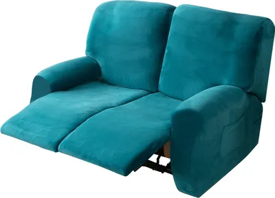 Produktbild von Ruhesessel Bezug für 2 Sitzplätze, Stretchhusse für Relaxsessel Sesselbezug, Stretch Ruhesessel Loveseat Schonbezug Möbelbezug (Samt, Grün)