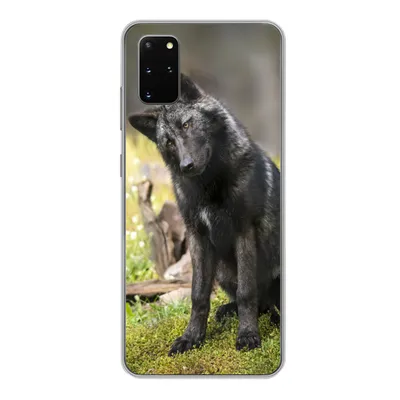 Produktbild von MuchoWow® Handyhülle Schutzhülle Hülle für Samsung Galaxy S20 Plus Wolf - Schwarz - Gras Silikon Softcase Handy Hülle - Hartschale