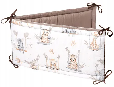 Obrázek produktu pro Jukki mantinel 210x30 cm do postýlky 140x70 – s úvazky – Happy Jungle