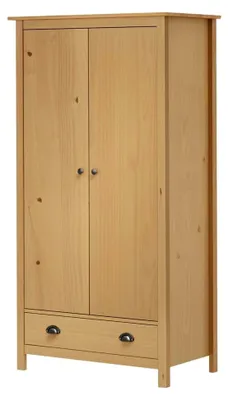Produktbild von Kleiderschrank mit 2 Türen 89x50x170cm und 1 Schublade aus Kiefernholz