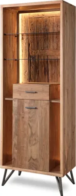 Produktbild von HUDSON Vitrine 1 Tür / 1 Schublade / 2 Glasböden / Licht