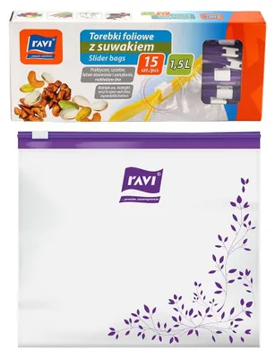 Produktbild von Wiederverwendbare Plastikbeutel mit Reißverschluss 1,5l 15 Stück