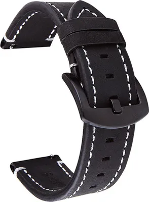Produktbild von Set 18 mm 19 mm 20 mm 22 mm 24 mm Uhrenarmband Retro verstellbar universell verschleißfest bequemer Ersatz mit Federstegen Echtleder-Uhrenarmband für den täglichen Gebrauch-Schwarz,22mm