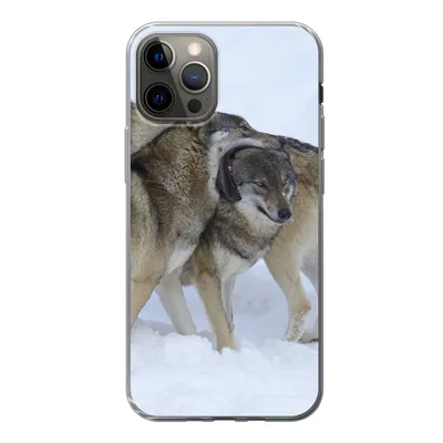 Produktbild von MuchoWow® Handyhülle Schutzhülle Hülle für iPhone 12 Pro Wolf - Europa - Schnee Silikon Softcase Handy Hülle - Abdeckung