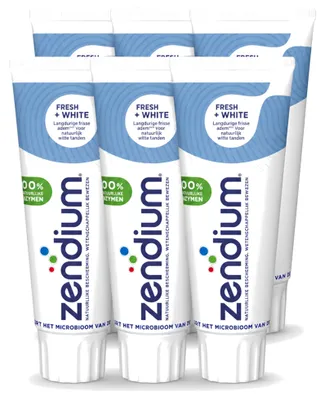 Produktbild von 6 x Zendium Fresh+White Tandpasta - 75 ml - Vorteilspackung - 6 Stücke