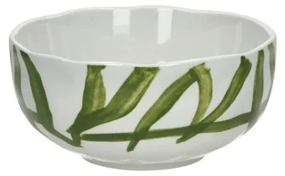 Productafbeelding van Pomax Weve soepkom van porselein, groen, Ø 15,2 x H 6 cm