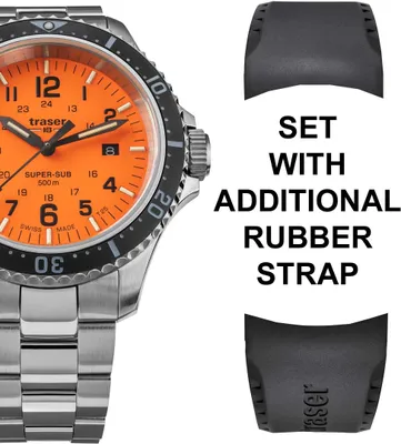 Produktbild von Traser H3 109379 P67 T25 SuperSub Set Orange Herrenuhr 46mm Taucheruhr 50ATM