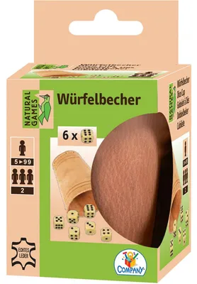 Produktbild von Lederwürfelbecher mit 6 Würfeln