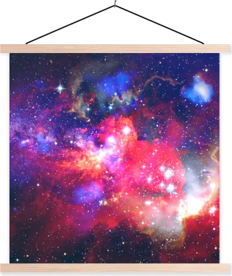 Produktbild von MuchoWow® Textilposter Weltraum - Sterne - Kosmos 40x40 cm mit holzfarbenen Rahmen - Posterleiste