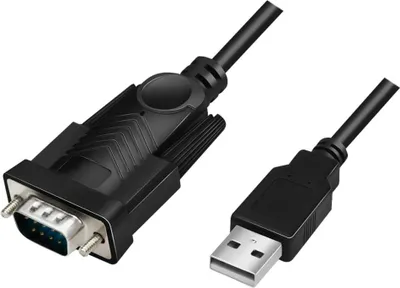 Produktbild von LogiLink AU0048A, Schwarz, 1,5 m, USB A, DB-9, Männlich, Männlich