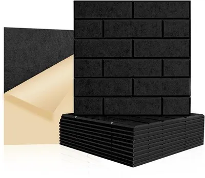 Obrázek produktu pro Ibenzoa® Akustické panely na stěnu, sada 12 kusů, rozměry 30×30×1 cm, samolepicí, 100% polyester, absorbují zvuk a jsou nehořlavé – celková plocha 1,08 m², ideální pro kanceláře a studia