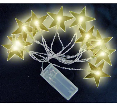 Productafbeelding van 3 stuks LED-sterrenlichtketting, sterrenketting, warm wit licht, lengte 1,80 meter