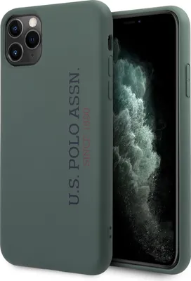 Zdjęcie produktu dla Etui na tył telefonu Apple iPhone 11 Pro Max marki US Polo – w kolorze zielonym z logo Greenical