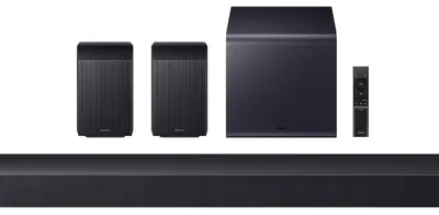 Produktbild von Samsung HW-Q990H/XC, 11.1.4 Kanäle, 756 W, DTS 5.1, DTS-HD HR, DTS-HD Master Audio, DTS Express, DTS:X, Kabellos, 300 W, Schwarz