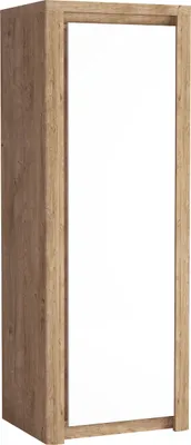 Produktbild von MIRJAN24 Kleiderschrank Livinio L-2, Drehtürenschrank, Stilvoll Schrank, Kolektion (Farbe: Ribbec / Weiß Hochglanz)