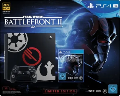 Obrázek produktu pro Sony Interactive Entertainment PS4 Pro 1TB Limited Edition + Star Wars Battlefront: Elite Trooper Deluxe Edition, PlayStation 4 Pro, Černá, 8192 MB, AMD Jaguar, AMD Radeon, GDDR5