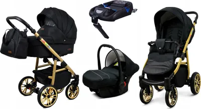 Obrázok produktu pre BabyLux® Color Lux | Kočík 4v1 Set | Onyx | Kočík Kombi | Súprava na kočík | Isofix-Ba