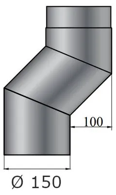 Produktbild von Rauchrohrbogen | S-Versatzbogen 100 mm | ? 150 mm | Schwarz